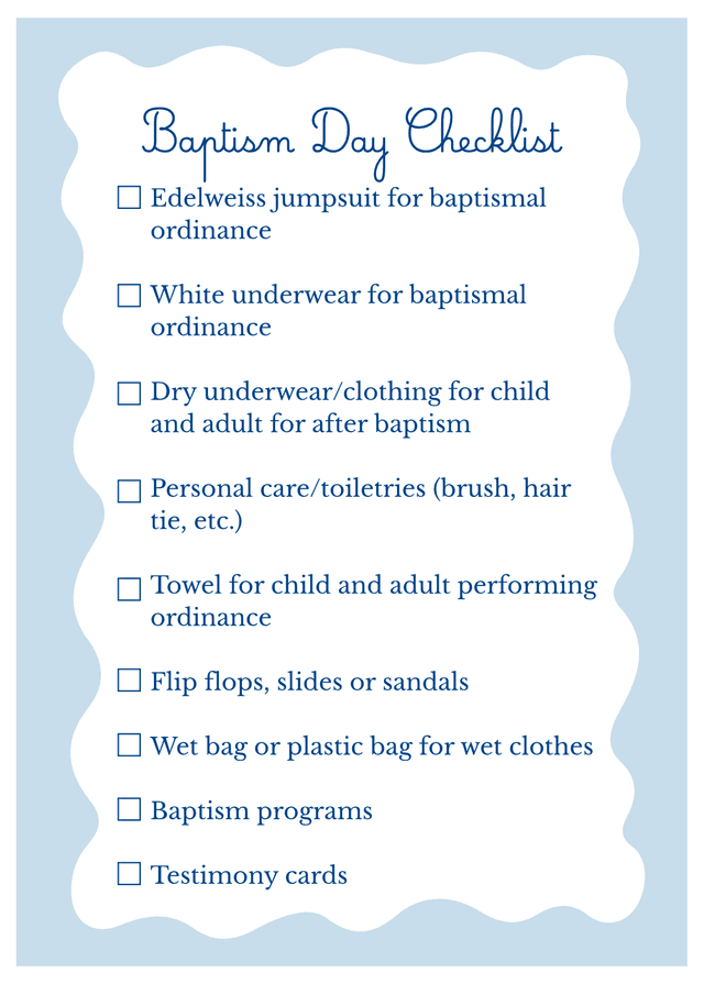 Baptism Day Checklist preview